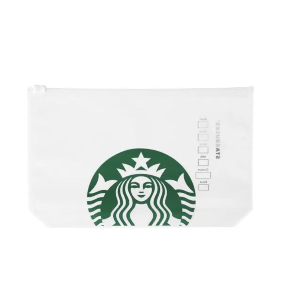 New Sealed Starbucks Japan Clear Zip Pouch Coffee Filter Bag Siren Logo Set Of 2